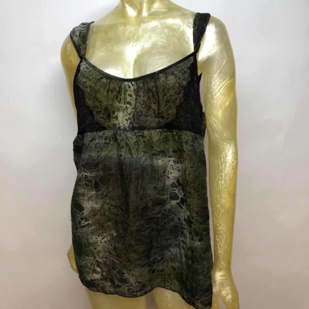 Calvin Klein Camo Tank Top Sheer Sz XL **